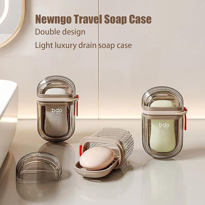 Premium Portable Travel Soap Case Box with Drain Tray – Leakproof Soap Holder for Bathroom & Travel Use