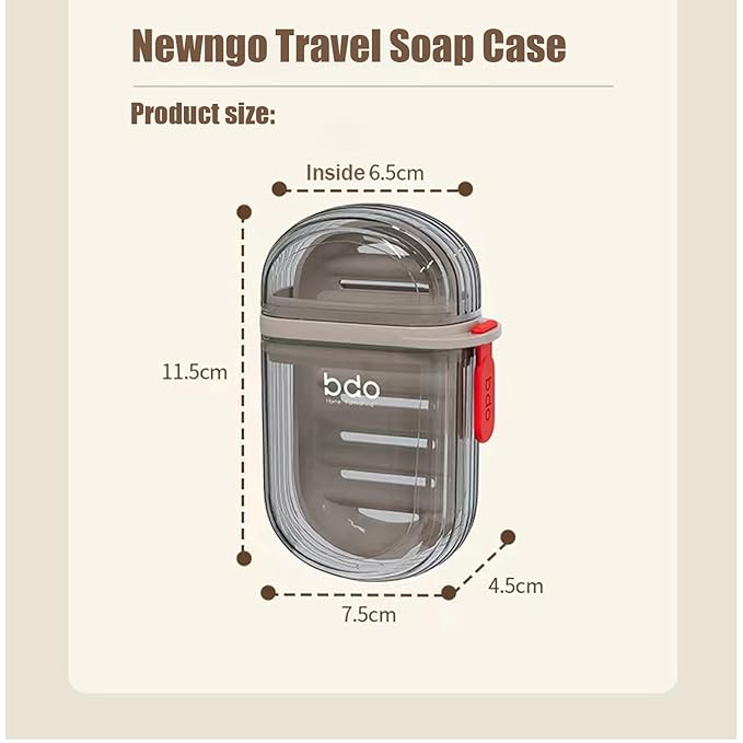 Premium Portable Travel Soap Case Box with Drain Tray – Leakproof Soap Holder for Bathroom & Travel Use