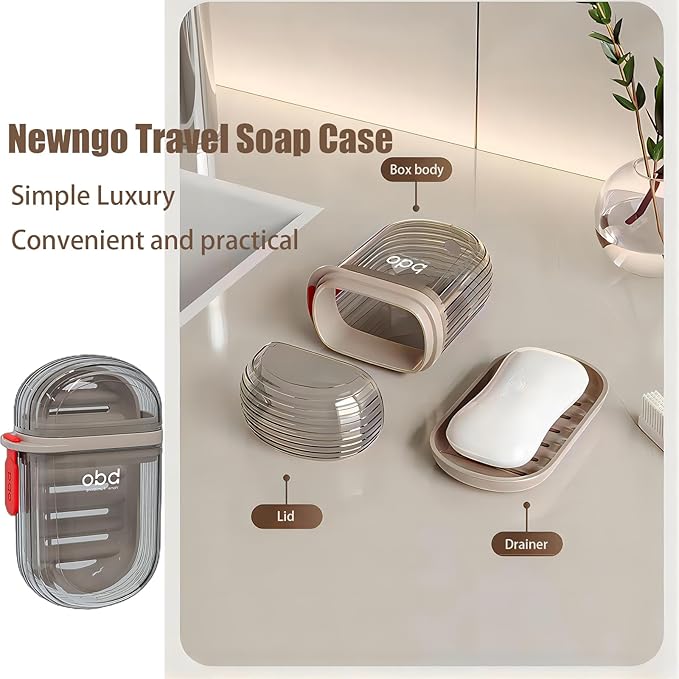 Premium Portable Travel Soap Case Box with Drain Tray – Leakproof Soap Holder for Bathroom & Travel Use