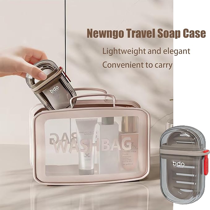 Premium Portable Travel Soap Case Box with Drain Tray – Leakproof Soap Holder for Bathroom & Travel Use