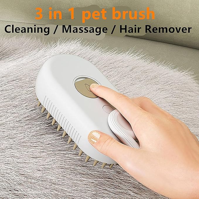 3-in-1 Steam Brush for Dogs & Cats – Groom, Massage, Clean