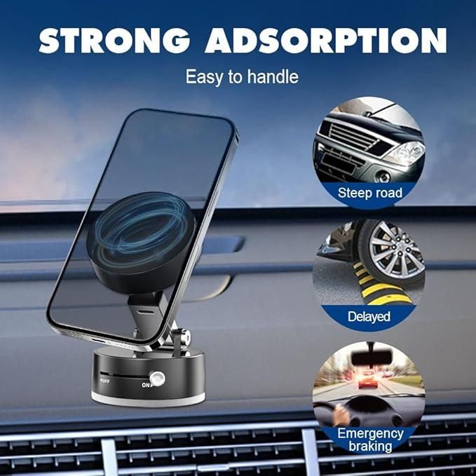 Vacuum Magnetic Suction Phone Holder – 360° Rotatable