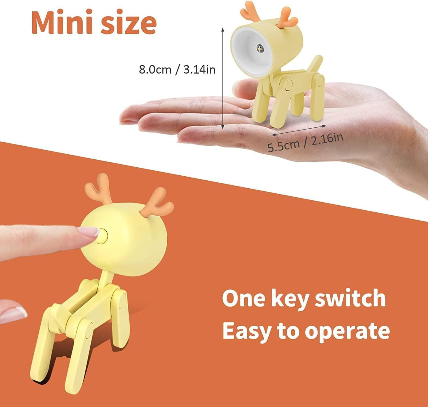 Mini LED Desk Lamp – Cute Deer Shape Night Light