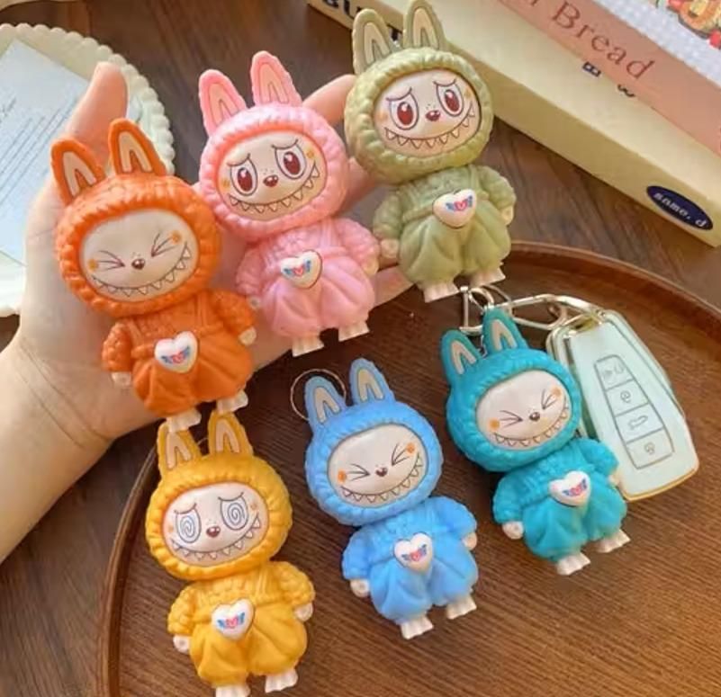 Labubu Keychain – Kawaii Face-Changing Cartoon Charm