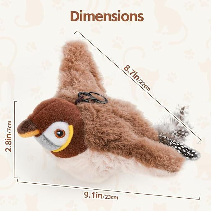 Rechargeable Flapping Bird Cat Toy with Sound