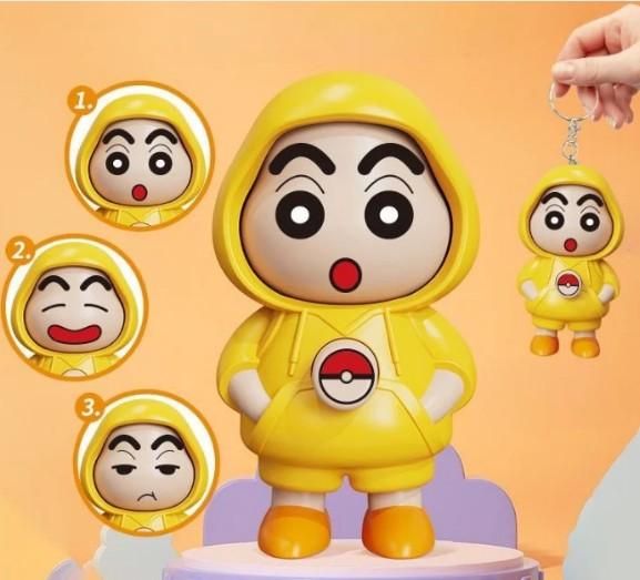 Shinchan Face Changing Keychain – Fun PVC Cartoon Key Ring