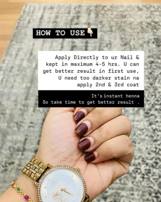 Instant Nail Injection Henna – Dark Maroon Mehendi (10ml) - ShoCial