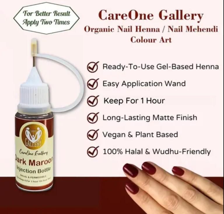 Instant Nail Injection Henna – Dark Maroon Mehendi (10ml) - ShoCial