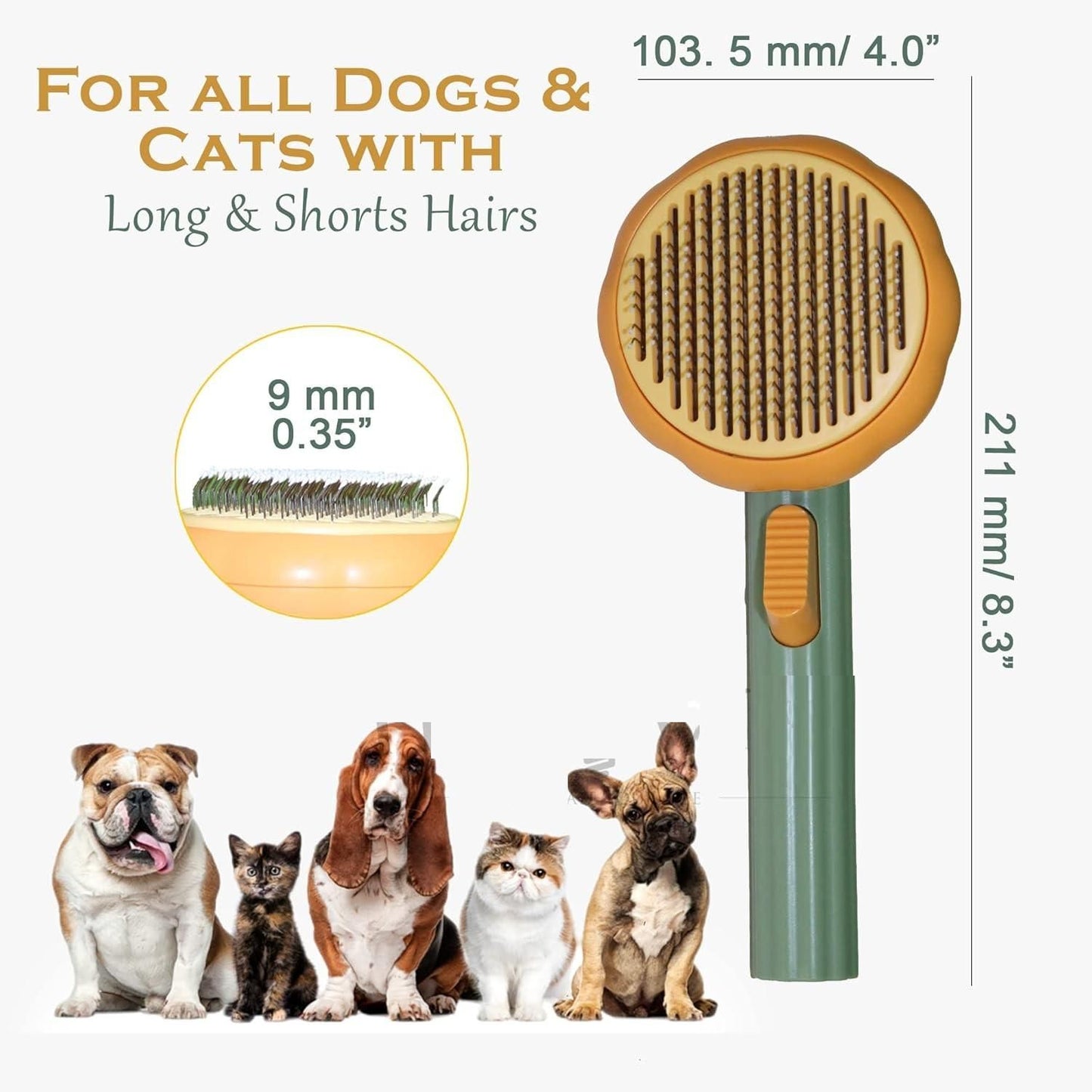 Self-Cleaning Dog & Cat Comb – Pet Grooming Brush