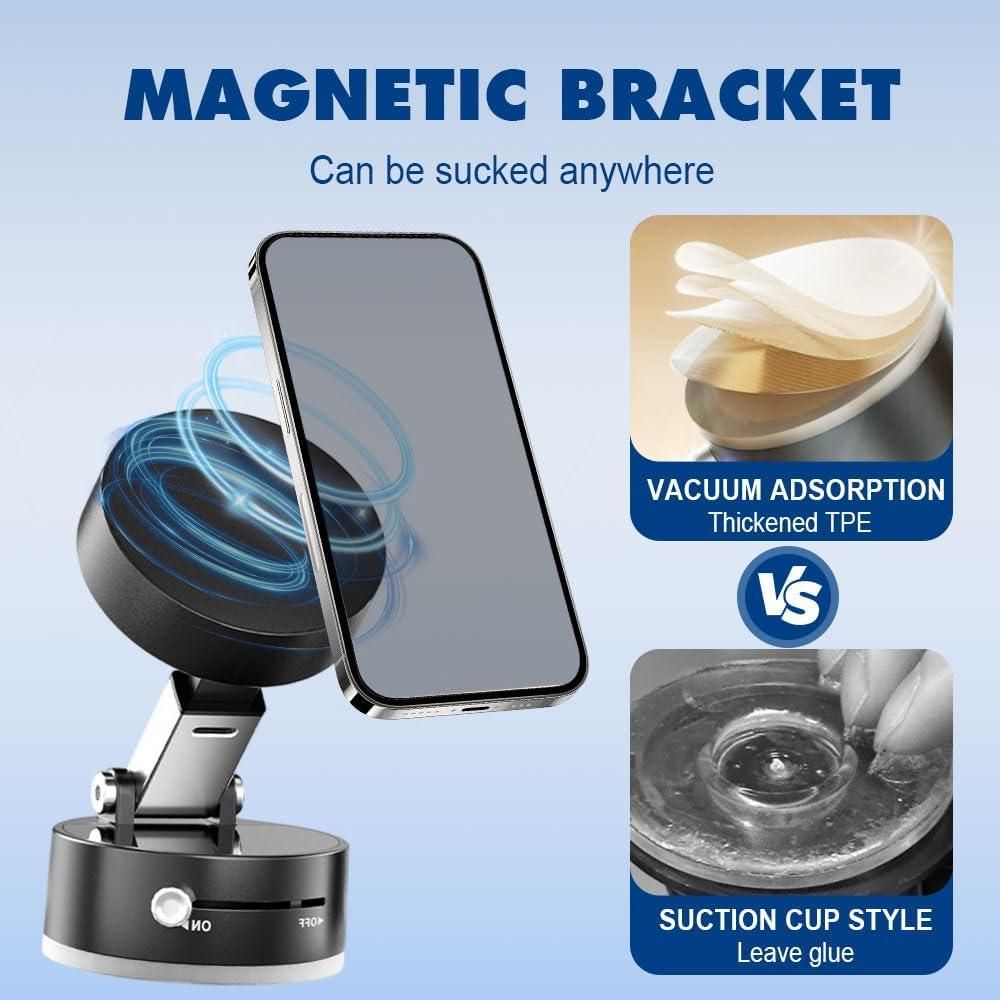 Vacuum Magnetic Suction Phone Holder – 360° Rotatable