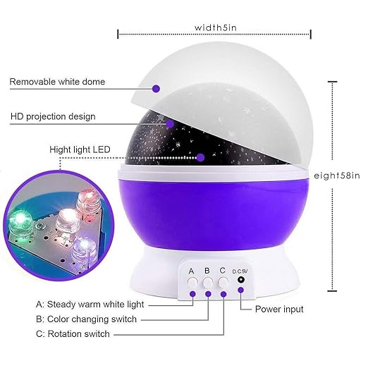 Star Moon Night Light – Rotating Colorful LED Projector