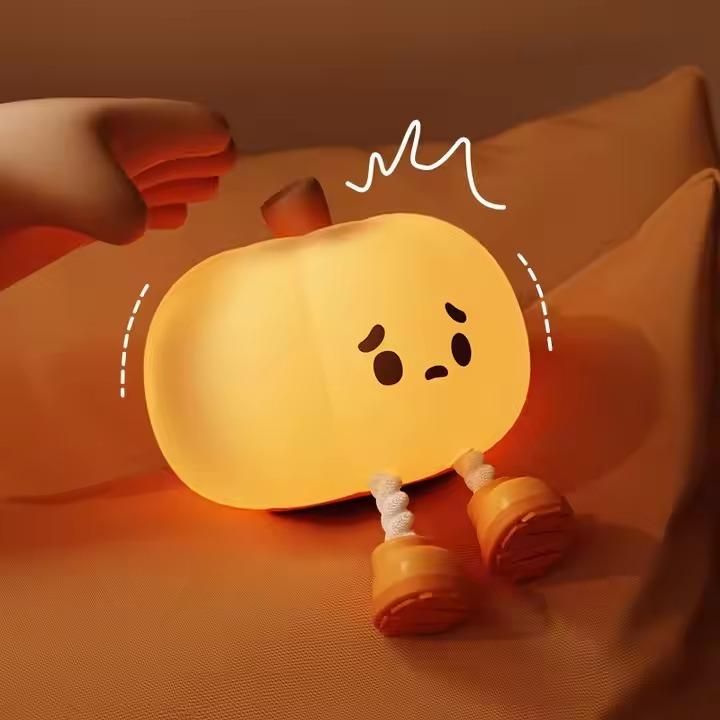 Sad Pumpkin Silicone Night Lamp – Rechargeable LED