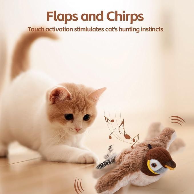 Rechargeable Flapping Bird Cat Toy with Sound