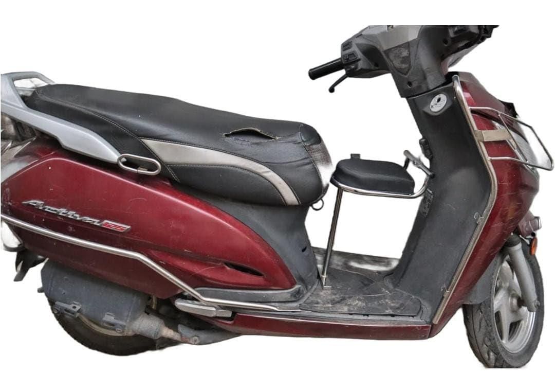 Portable Baby Seat for Scooters – Leather & Steel Safety Chair