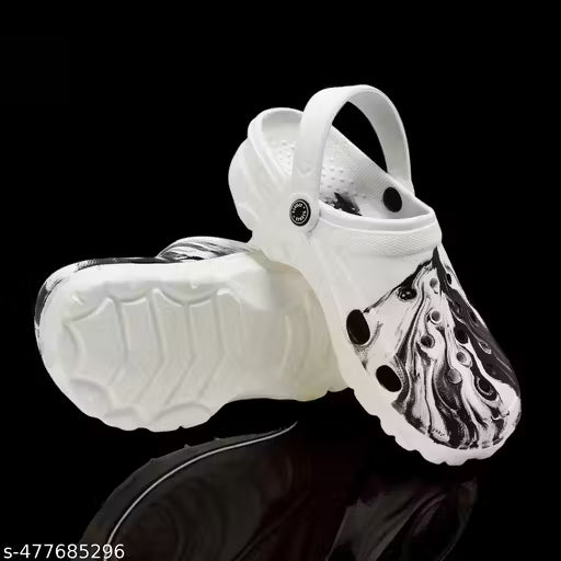 Stylish White & Black Clogs for Men | Comfortable Footwear