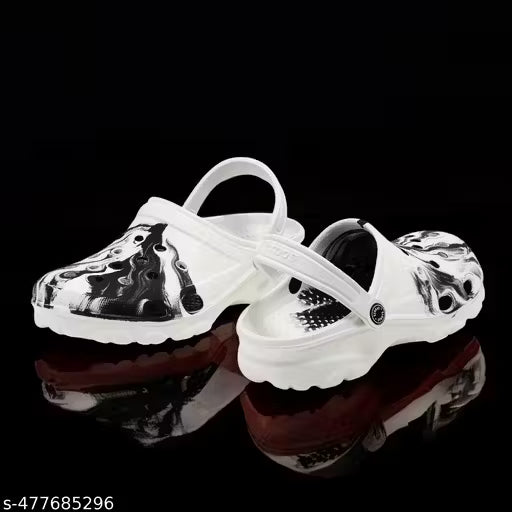 Stylish White & Black Clogs for Men | Comfortable Footwear