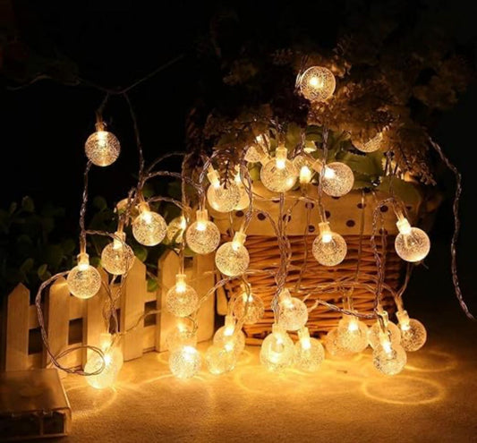 16 LED Crystal Balls String Light – 3.5m Warm Yellow - ShoCial