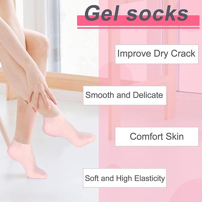 Moisturizing Silicone Spa Gel Socks – Dry & Cracked Feet