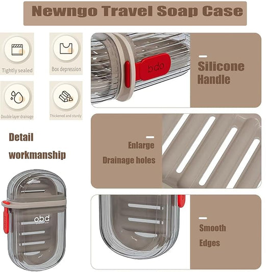 Premium Portable Travel Soap Case Box with Drain Tray – Leakproof Soap Holder for Bathroom & Travel Use