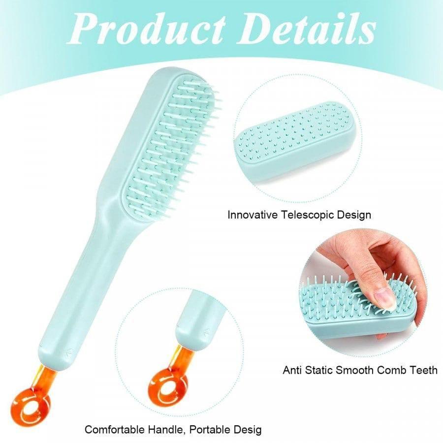 Self-cleaning Anti-static Massage Comb-Pack of 1 - ShoCial