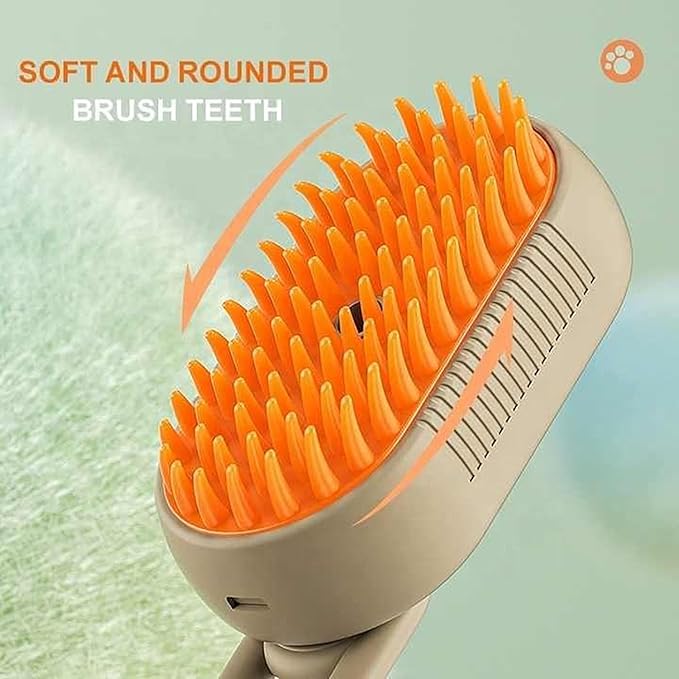 3-in-1 Steam Brush for Dogs & Cats – Groom, Massage, Clean
