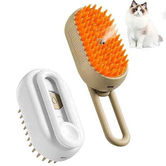 3-in-1 Steam Brush for Dogs & Cats – Groom, Massage, Clean