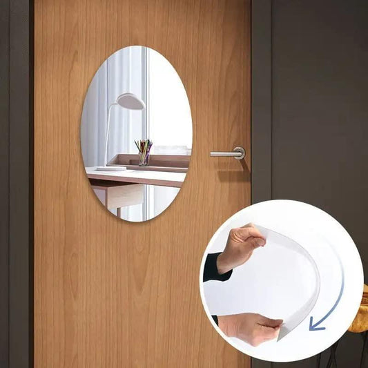 Oval & Square Shape HD Bendable Self-Adhesive Mirror Combo