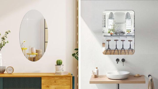 Oval & Square Shape HD Bendable Self-Adhesive Mirror Combo