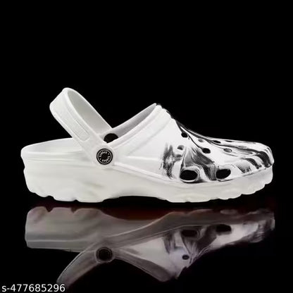 Stylish White & Black Clogs for Men | Comfortable Footwear