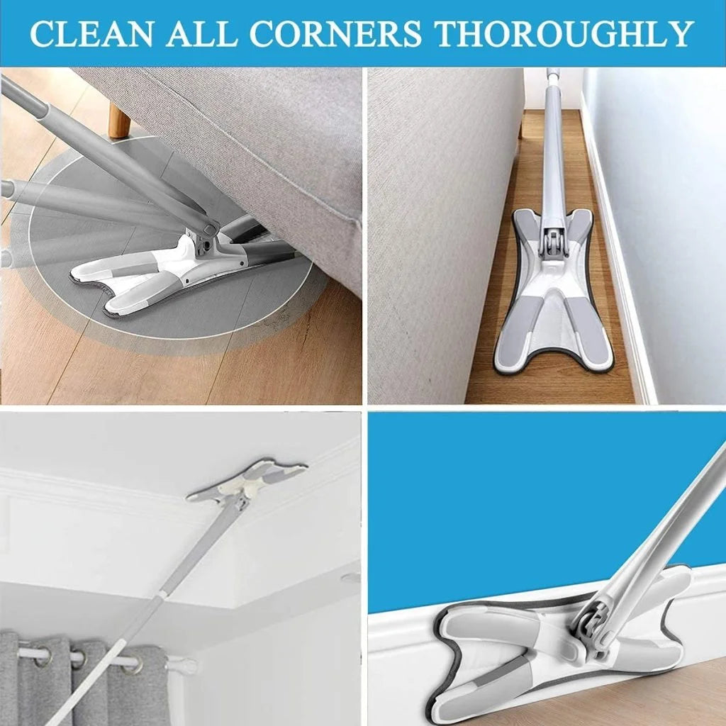 X MOP Microfiber Wet & Dry Mop – 360° Rotating, Grey - ShoCial