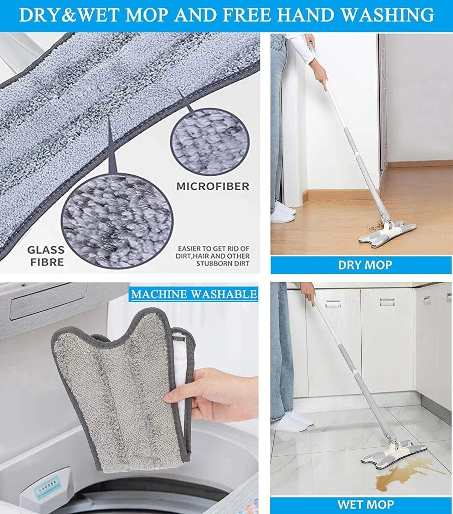 X MOP Microfiber Wet & Dry Mop – 360° Rotating, Grey - ShoCial
