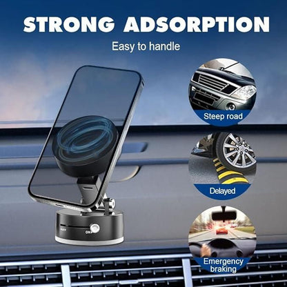 Vacuum Magnetic Suction Phone Holder – 360° Rotatable