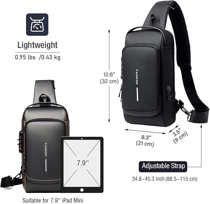 Unisex Leather Sling Bag – Stylish & Compact Crossbody