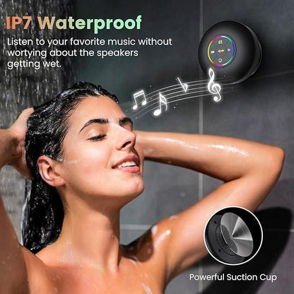 Waterproof Bluetooth Speaker with LED Lights – Suction Cup - ShoCial