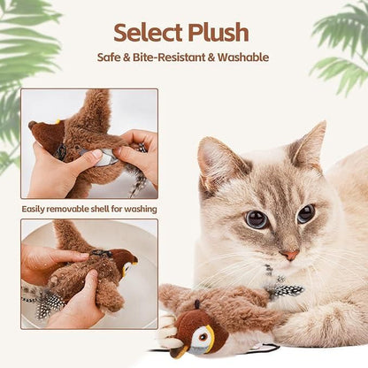 Rechargeable Flapping Bird Cat Toy with Sound