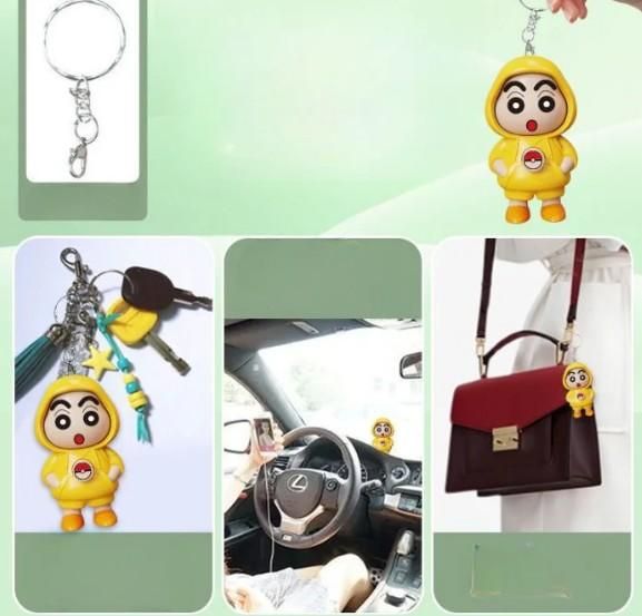 Shinchan Face Changing Keychain – Fun PVC Cartoon Key Ring