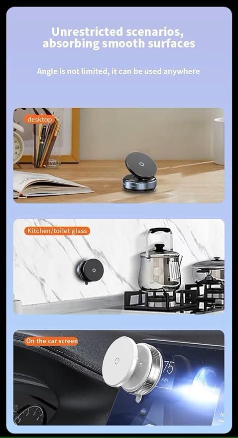 Magnetic Suction Phone Holder – 360° Rotating Mobile Stand