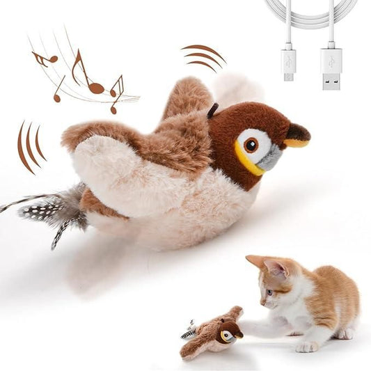Rechargeable Flapping Bird Cat Toy with Sound