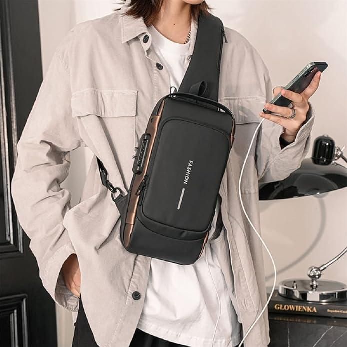 Unisex Leather Sling Bag – Stylish & Compact Crossbody