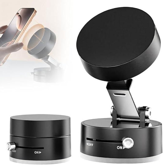 Vacuum Magnetic Suction Phone Holder – 360° Rotatable