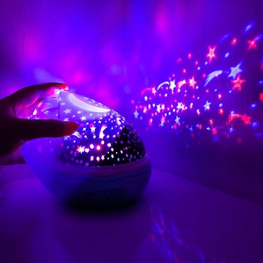 Star Moon Night Light – Rotating Colorful LED Projector