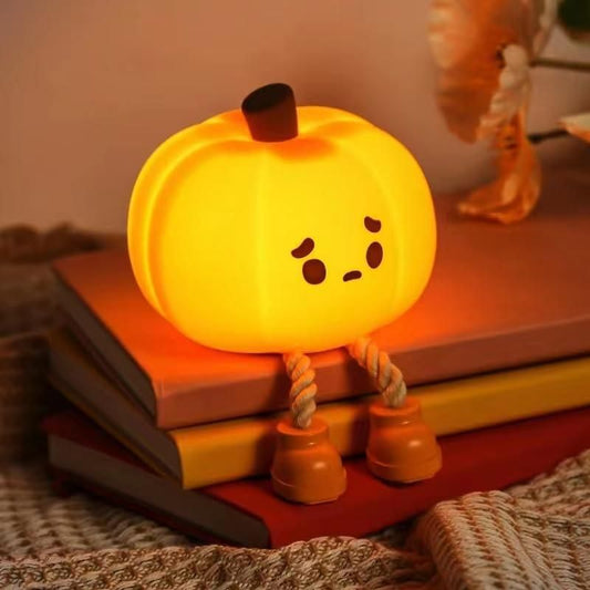 Sad Pumpkin Silicone Night Lamp – Rechargeable LED