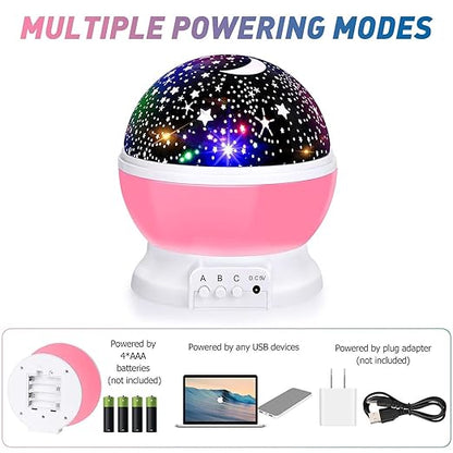 Star Moon Night Light – Rotating Colorful LED Projector