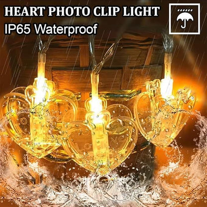 Heart Photo Clip Lights – Warm White LED String