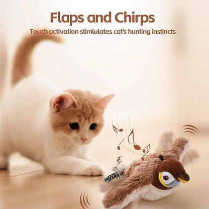 Rechargeable Flapping Bird Cat Toy with Sound