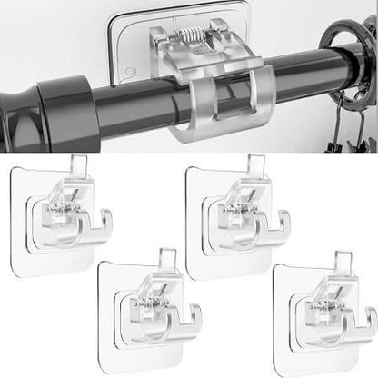 Rods Clips Hook Self Adhesive – Pack of 6 Durable Plastic Holders