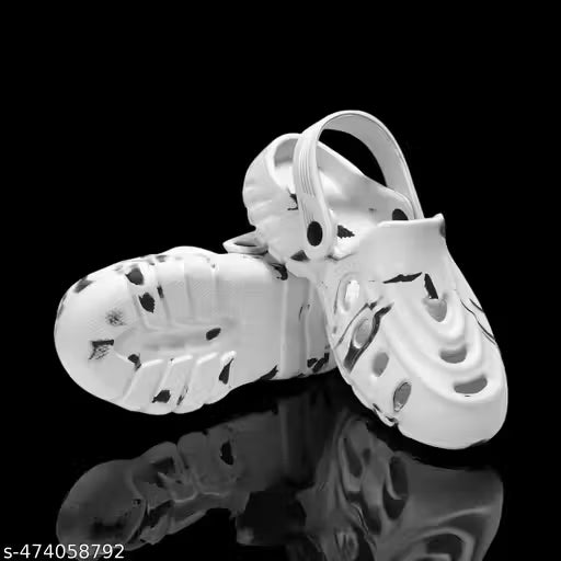 Men’s Stylish Lightweight Clogs – White & Black - ShoCial