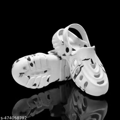 Men’s Stylish Lightweight Clogs – White & Black - ShoCial