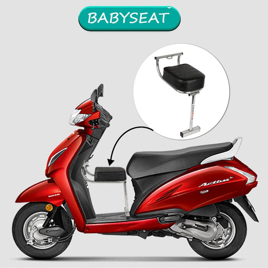 Portable Baby Seat for Scooters – Leather & Steel Safety Chair