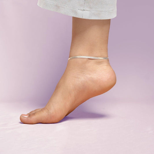 Anti-Tarnish Snake Anklet – Sterling Silver Chain - ShoCial